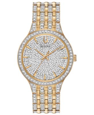 Bulova - Men's Phantom Crystal-Accent Two-Tone Stainless Steel Bracelet Watch 40mm