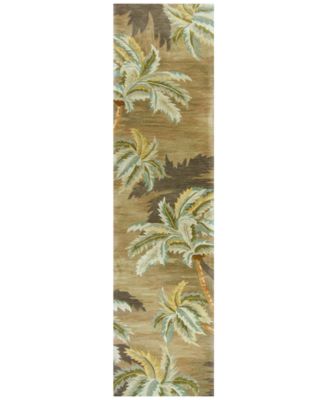 Kas - Sparta Palm Trees 3102 Moss 2'6" x 10' Runner Area Rug