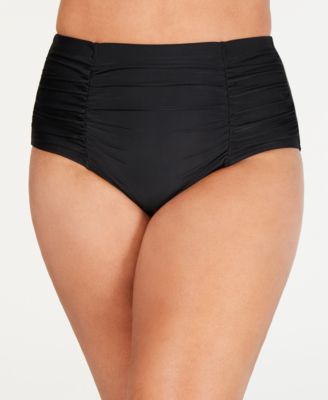 Island Escape - Plus Size High-Waist Bikini Bottoms
