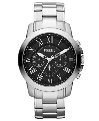 Fossil - Men's Chronograph Grant Stainless Steel Bracelet Watch 44mm FS4736