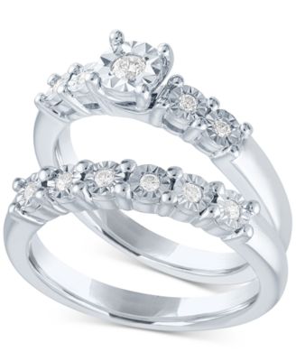 Promised Love - Diamond Bridal Set (1/5 ct. t.w.) in Sterling Silver
