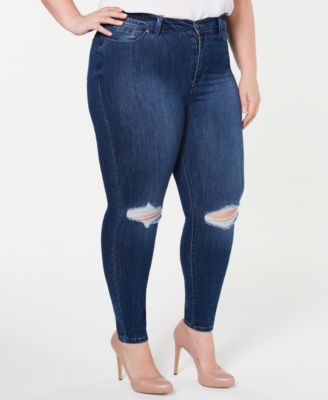 Celebrity Pink - Trendy Plus Size High-Rise Distressed Skinny Ankle Jeans