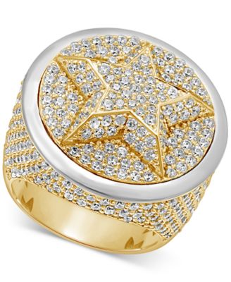 Macy's Brand - Men's Diamond Pav&eacute; Star Cluster Ring (6-3/4 ct. t.w.) in 10k Gold & 10k White Gold