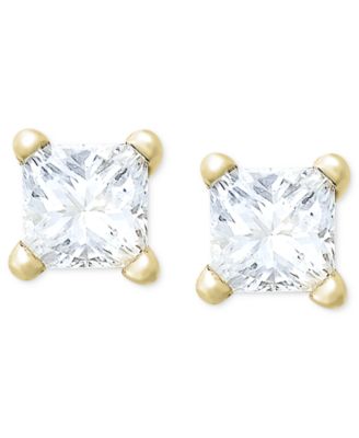 Macy's - Princess-Cut Diamond Stud Earrings in 10k Gold (1/4 ct. t.w.)