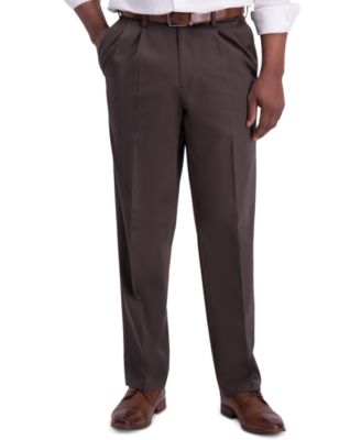 Haggar - Men's Premium Classic-Fit Performance Stretch Non-Iron Pleated Dress Pants