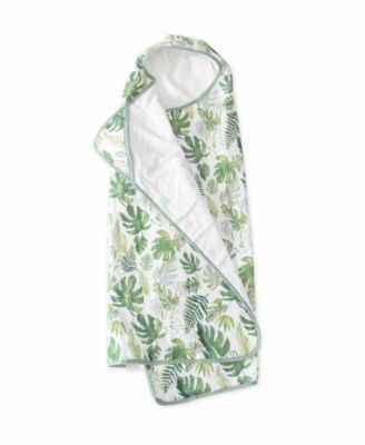 Little Unicorn - Tropical Leaf Cotton Muslin Big Kid Hooded Towel