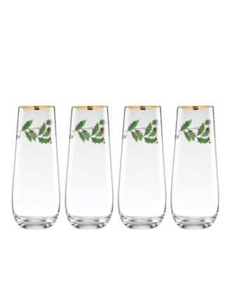 Lenox - Holiday Stemless 4-piece Flute Set