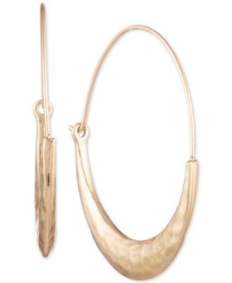 lonna & lilly - Gold-Tone Hammered Wire Hoop Earrings