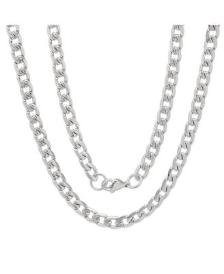 STEELTIME - Men's Stainless Steel Accented 6mm Cuban Chain 24" from