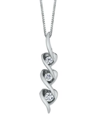 Sirena - Diamond (1/8 ct. t.w.) Heart Pendant in 14k White, Yellow or Rose Gold
