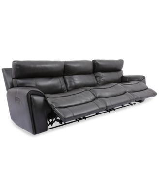 Furniture - Hutchenson 3-Pc. Leather Sectional with 3 Power Recliners and Power Headrests