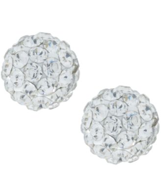 Giani Bernini - Crystal 6mm Pave Stud Earrings in Sterling Silver. Available in Clear, Blue or Red