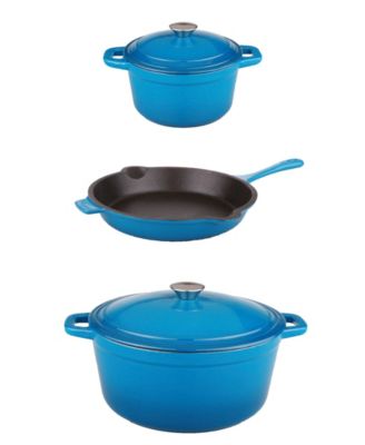 BergHOFF - Neo Cast Iron 5pc Set: : 3 & 5 Qt & F/P. Blue