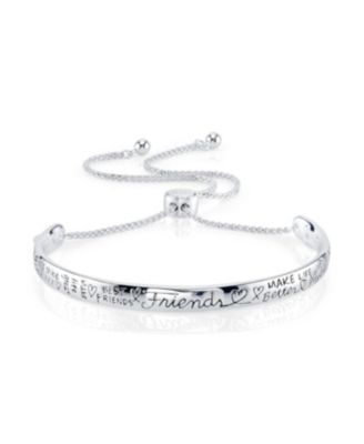 Unwritten - "Friends" Silver Plated Adjustable Bolo Bracelet