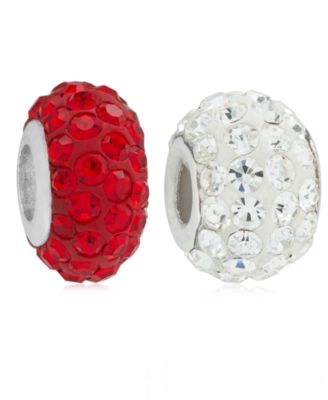 Rhona Sutton - Children's Crystal Bead Charms - Set of 2 in Sterling Silver