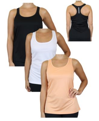 Galaxy By Harvic - Women's Moisture Wicking Racerback Tanks 3 Pack