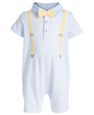 First Impressions - Baby Boys Bow Tie & Suspenders Cotton Sun Suit