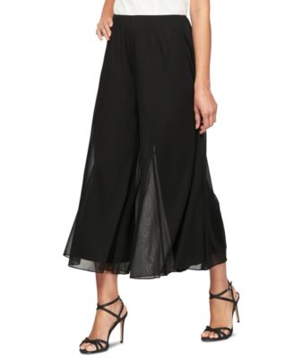 Alex Evenings - Petite Chiffon Wide-Leg Cropped Pants