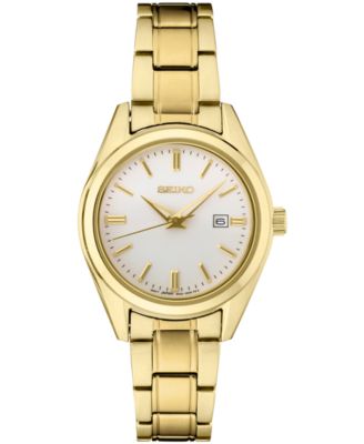 Seiko - Women's Essentials Gold-Tone Stainless Steel Bracelet Watch 29.8mm