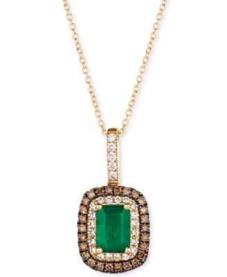 Le Vian - Emerald (3/4 ct. t.w.) & Diamond (3/8 ct. t.w.) 18" Pendant Necklace in 14k Gold