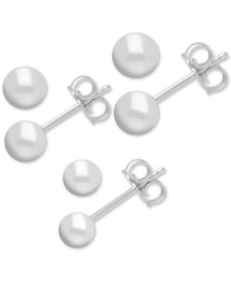 And Now This - 3-Pc. Set Ball Stud Earrings