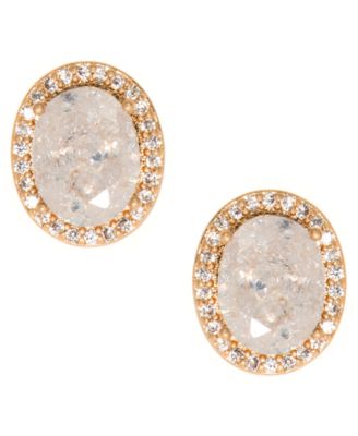 lonna & lilly - Gold-Tone Stone & Crystal Halo Stud Earrings