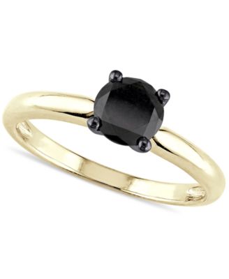 Macy's Brand - Black Diamond (1 ct. t.w.) Solitaire Ring in 14k Gold