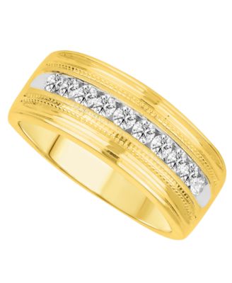 Macy's Brand - Men's Diamond (1/4 ct. t.w.) Ring in 10k White or Yellow Gold