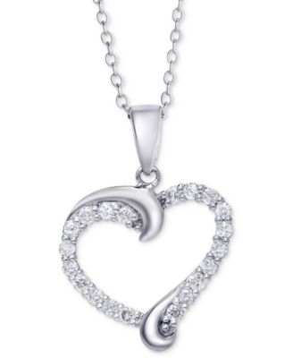 Macy's Brand - Diamond Swirl Heart Pendant Necklace (1/2 ct. t.w.)