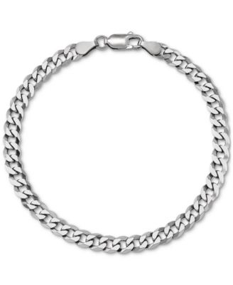 Giani Bernini - Flat Curb Link Chain Bracelet in Sterling Silver, Created for Macy's