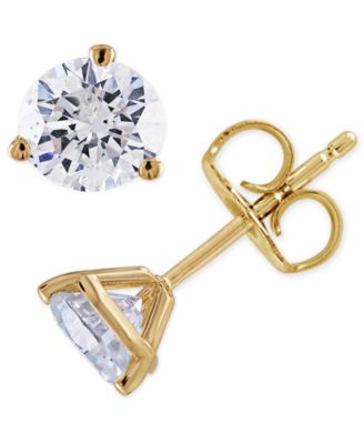 Macy's - Diamond Stud Earrings (1 1/3 ct. t.w.) in 14K White or Yellow Gold