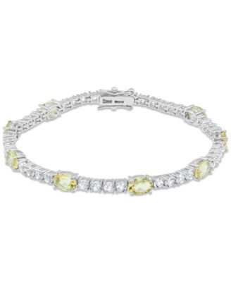 Macy's Brand - Amethyst (6 ct. t.w.) & White Topaz (4 ct. t.w.) Link Bracelet in Sterling Silver (Also in Blue Topaz, Citrine, Lab-Created Opal, Lab-Created Blue Sapphire, Lab-Created Ruby, & Lab-Created Emerald)