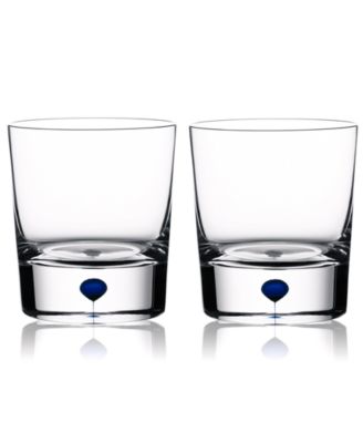 Orrefors - Drinkware, Set of 2 Intermezzo Blue Double Old Fashioned Glasses