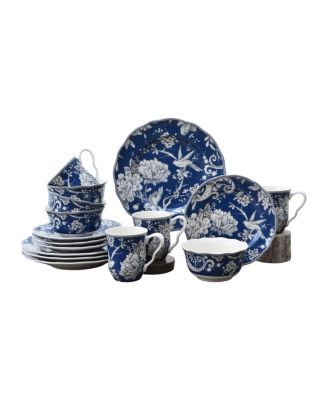 222 Fifth - Adelaide Dark Blue 16 Piece Dinnerware Set