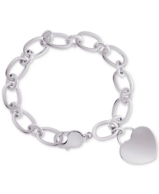 Macy's Brand - Diamond Heart Charm Bracelet (1/10 ct. t.w.)