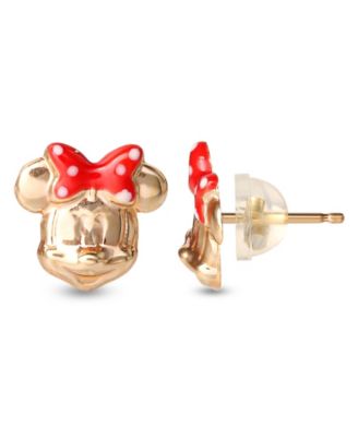 Disney - Children's Minnie Mouse Bow Stud Earrings in 14k Gold