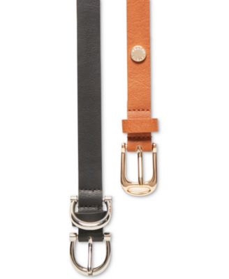 Steve Madden - 2-Pk. Black & Cognac Belts