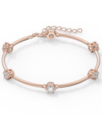 Swarovski - Rose Gold-Tone Crystal Station Bangle Bracelet