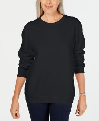 Karen Scott - Petite Fleece Crewneck Top