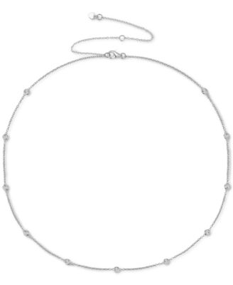 Macy's Brand - Diamond Bezel Necklace (1/10 ct. t.w.), 16" + 4" extender