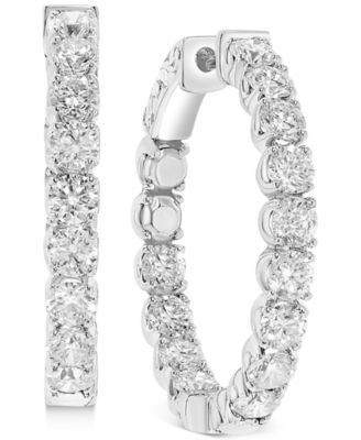 Macy's Brand - Diamond In & Out Hoop Earrings (4 ct. t.w.) in 14k White Gold