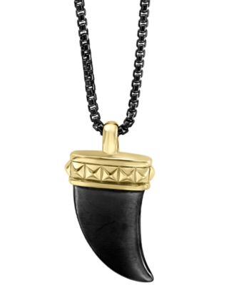 EFFY Collection - Men's Claw 22" Pendant Necklace in Black Rhodium and 18k Gold-Plated Sterling Silver