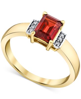 Macy's Brand - Rhodolite Garnet (1-1/4 ct. t.w.) & Diamond (1/20 ct. t.w.) Ring in 14k Gold
