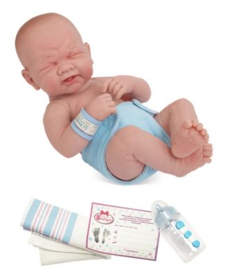 JC TOYS - JC Toys, La Newborn First Day All Vinyl Realistic 14 inch Anatomically Correct Real Boy Baby Doll in Blue Diaper - For Children 2 Years and older, Designed by Berenguer.