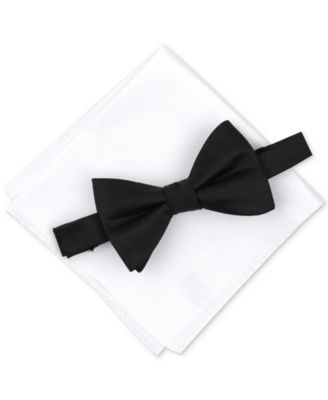 Alfani - Men's Solid Texture Pocket Square and Bowtie