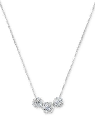 Macy's Brand - Diamond Triple Circle Cluster 18" Statement Necklace (1 ct. t.w.)