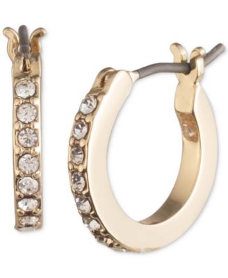 Karl Lagerfeld Paris - Extra-Small Pav&eacute; Hoop Earrings, 0.35"
