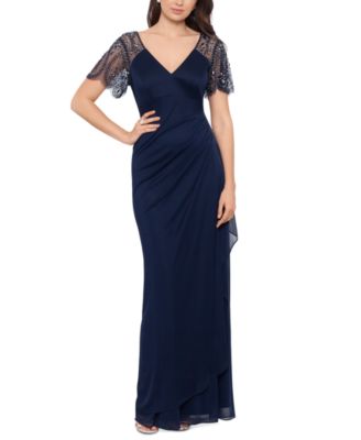XSCAPE - Beaded-Sleeve Gown