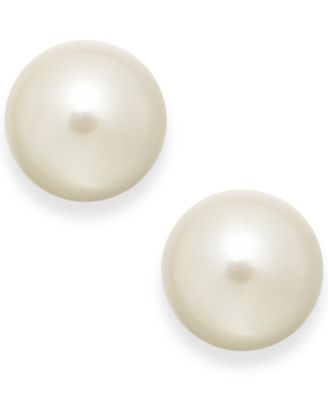 Charter Club - Silver-Tone Imitation Pearl (10mm) Stud Earrings