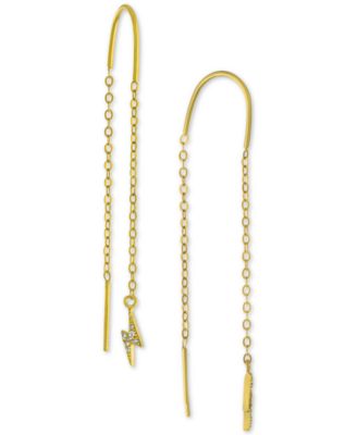 Giani Bernini - Cubic Zirconia Lightening Bolt Threader Earrings